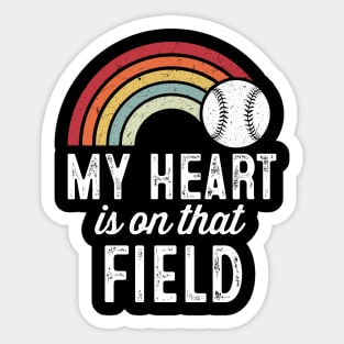 My Heart is on That Field Rainbow Sticker